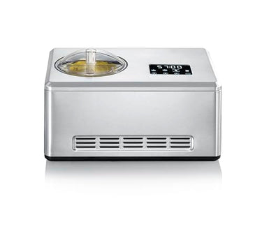SEVERIN 2-in-1 ice cream maker with yogurt function, compressor ice cream maker for ice cream, sorbet and frozen yogurt, ice cream maker including two ice cream containers, brushed stainless steel, EZ 7406 on sale